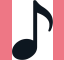 Generate  Prosta minimalistyczna ikonka nuty muzycznej dla zajec rytmiki  in a modern vector art style with a flat design aesthetic