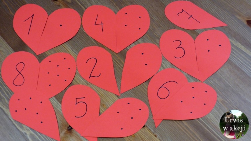 Walentynkowe zabawy matematyczne - gr. 7