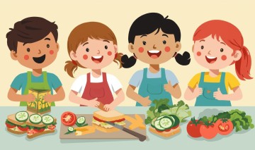 grafika kanapki ogorek pomidor salata dzieci