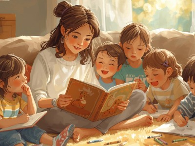 mama czyta duzo dzieci slucha rysunek v2